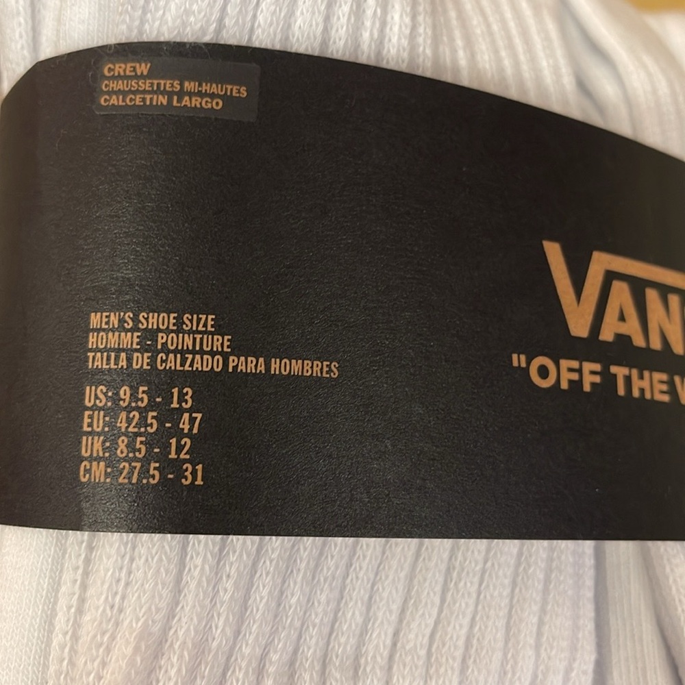 Vans Socks 6 pairs set CREW VANS.
"OFF THE WALL" White/Black 
NWT - Picture 2 of 16
